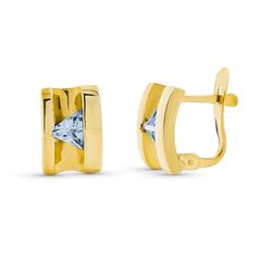 Pendientes Oro 18kts Piedra Aguamarina 10X7mm  11595-AM