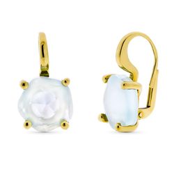 Pendientes Oro 18kts Piedra Azul 12mm Garras 15297-AZ