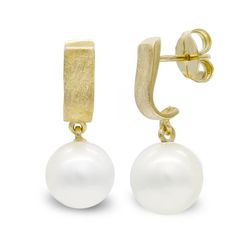 Pendientes Oro 18kts Rayado Perla 10mm 20382-1