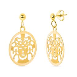 Pendientes Oro 18kts Redondo Calado Medusa 11982
