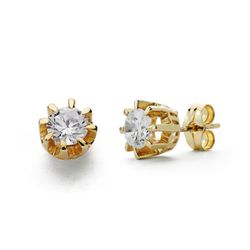 Pendientes Oro 18kts Solitario Garra 7mm 20535-1