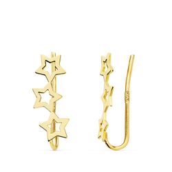 Pendientes Oro 18kts Trepadores 3 Estrellas 15X5mm 21119