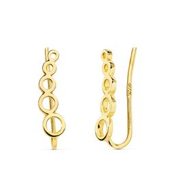 Climber Circle øreringe i 18 karat guld 14x3,5 mm 21122