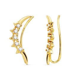 Pendientes Oro 18kts Trepadores Estrellas 13X4mm  21130
