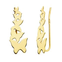 Pendientes Oro 18kts Trepadores Mariposas 22X9mm 21124