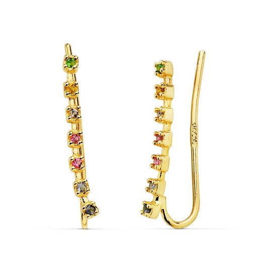 18kts Gold Climbing Stone Color Earrings 17X2mm 21118
