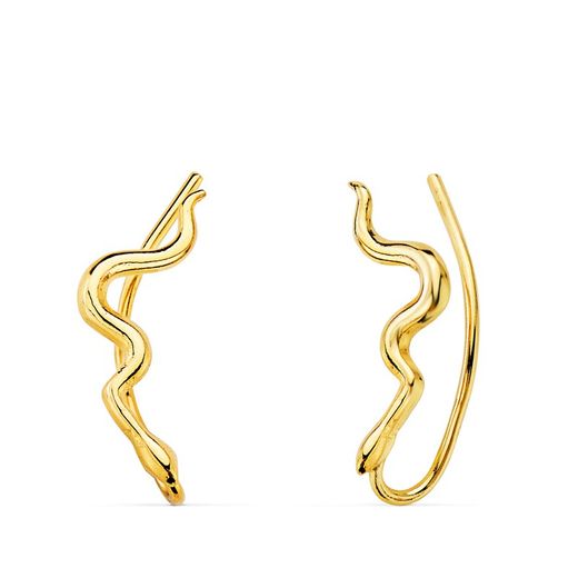 18 karat guld øreringe Climbers Snakes 15X2,5 mm 21325