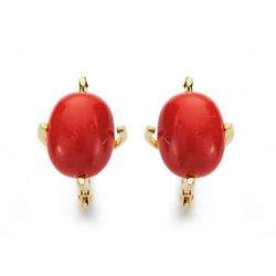 Pendientes Oro 18kts Tronco Coral 12X10mm 7614-1