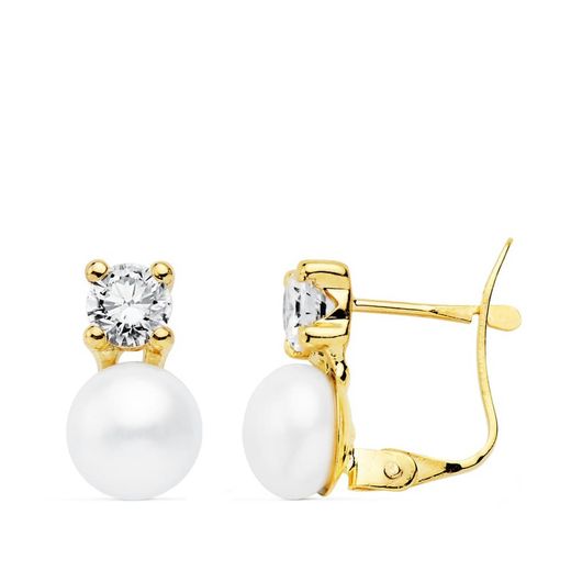 Boucles D'oreilles En Or 18kts Your Yo 11X6.5mm Zircone 18721-OA