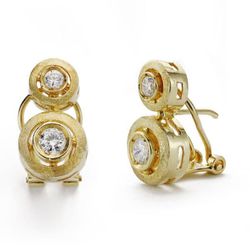 Pendientes Oro 18kts Tu Yo Circonitas 16X9mm 10611