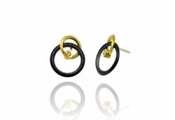 Pendientes Oro 18kts Y Plata Arior Boca Concentric Con Diamantes 3641146XP