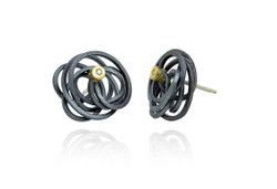Pendientes Oro 18kts Y Plata Arior Caos Grande Con Diamantes 3641064XP