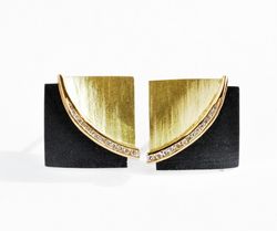 Pendientes Oro 18kts Y Plata Arior Doble Fulla Con Circonitas 3641074XPP