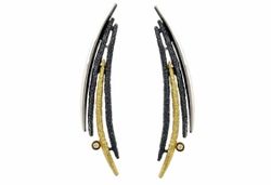 Pendientes Oro 18kts Y Plata Arior Dynamic Grandes Con Diamante 3641288XP