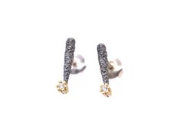 Pendientes Oro 18kts Y Plata Arior Edna Pequeńos Con Diamante 3641360XP