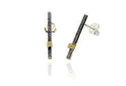 Pendientes Oro 18kts Y Plata Arior Kora Alargados Con Diamantes 3641242XP