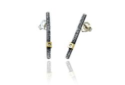 Pendientes Oro 18kts Y Plata Arior Kora Alargados Con Diamantes 3641243XP