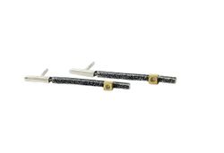 Pendientes Oro 18kts Y Plata Arior Kora Alargados Mediano Con Diamantes 3641241XP