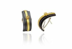 Pendientes Oro 18kts Y Plata Arior Lux Ancho Con Diamantes 3641163XO