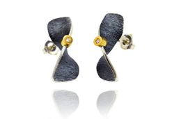 Pendientes Oro 18kts Y Plata Arior Moebius Con Diamantes 3641197XP