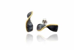 Pendientes Oro 18kts Y Plata Arior Moebius Con Hilo De Oro 3641296XPP