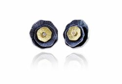 Pendientes Oro 18kts Y Plata Arior Nenúfar Con Diamante 3641100XP