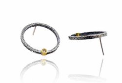 Pendientes Oro 18kts Y Plata Arior NewKora Redondos Con Diamante 3641280XP