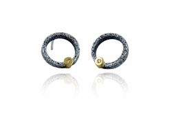 Pendientes Oro 18kts Y Plata Arior NewKora Redondos Con Diamante 3641281XP