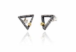 Pendientes Oro 18kts Y Plata Arior NewKora Triangulo Con Diamante 3641282XP