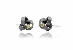 Pendientes Oro 18kts Y Plata Arior Vector Pequeńos Con Diamante 3641292XP