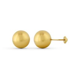 Pendientes Oro 9kts 12mm 9K0476-T Bola Lisa