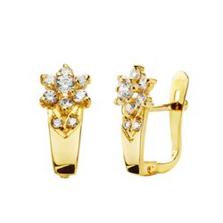 Pendientes Oro 9kts 13x5mm 9K20642-1 Circonitas