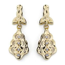 Pendientes Oro 9kts 27x9mm 9K18387 Circonitas