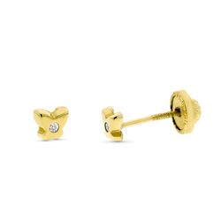 Pendientes Oro 9kts 4mm 9KP21369-OA Diamantes 0.02 CTS