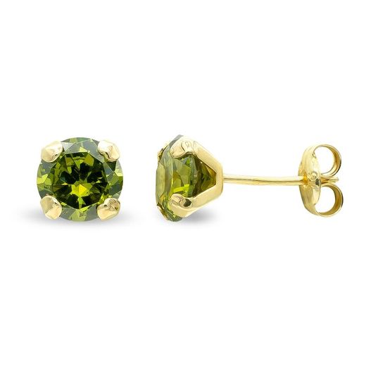 Pendientes Oro 9kts 6mm 9K21154 Olivina Natural