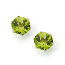 Orecchini in oro 9kt 6mm 9K21182 Olivina naturale 1,86 QTS