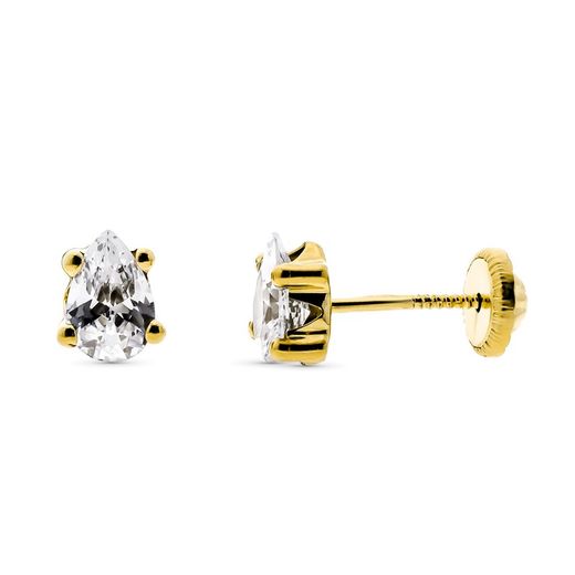 9 karat guld øreringe 6x4 mm 9K15660 Zirconia