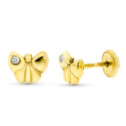 Pendientes Oro 9kts 6x5mm 9KP1909-OAT Diamantes