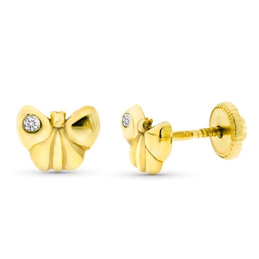 Brincos em ouro 9kt 6x5mm 9KP1909-OAT Diamantes