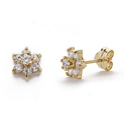 Pendientes Oro 9kts 6x6mm 9K18267 Circonitas