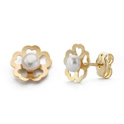 Pendientes Oro 9kts 7x7mm 9K18255 Perla