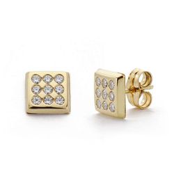 Pendientes Oro 9kts 7x7mm 9K18353 Circonitas