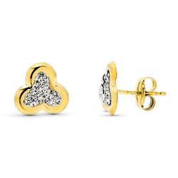 Pendientes Oro 9kts 8x8mm 9K21268 Circonitas