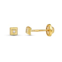 Pendientes Oro 9kts 9KP21235-OA Diamantes 0.02 CTS