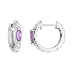 Pendientes Oro Blanco 9kts Argyor MRM (9)297509.A1 Aro Piedra Amatista Circonitas