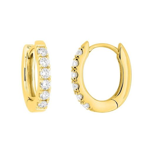 Boucles d'oreilles créoles en or 9 carats Argyor-MRM (9)9KLGD080Y avec diamants F-VS SYNT 0,15 ct