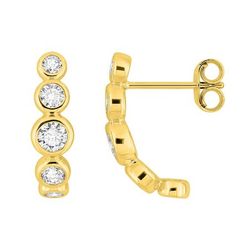 Pendientes Oro 9kts Argyor MRM (9)9KLGD262Y Medio Aro C. Diamantes Laboratorio 0,57ct DI.SYN F-VS