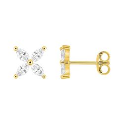Pendientes Oro 9kts Argyor MRM (9)9KLGD266Y Flor Diamantes Laboratorio 0,50ct DI.SYN F-VS