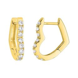 Pendientes Oro 9kts Argyor MRM (9)9KLGD284Y Aro Corazón C. Diamantes Laboratorio 0,42t DI.SYN F-VS