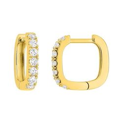 Pendientes Oro 9kts Argyor MRM (9)9KLGD286Y Aro Cuadrado C. Diamantes Laboratorio 0,36ct DI.SYN F-VS